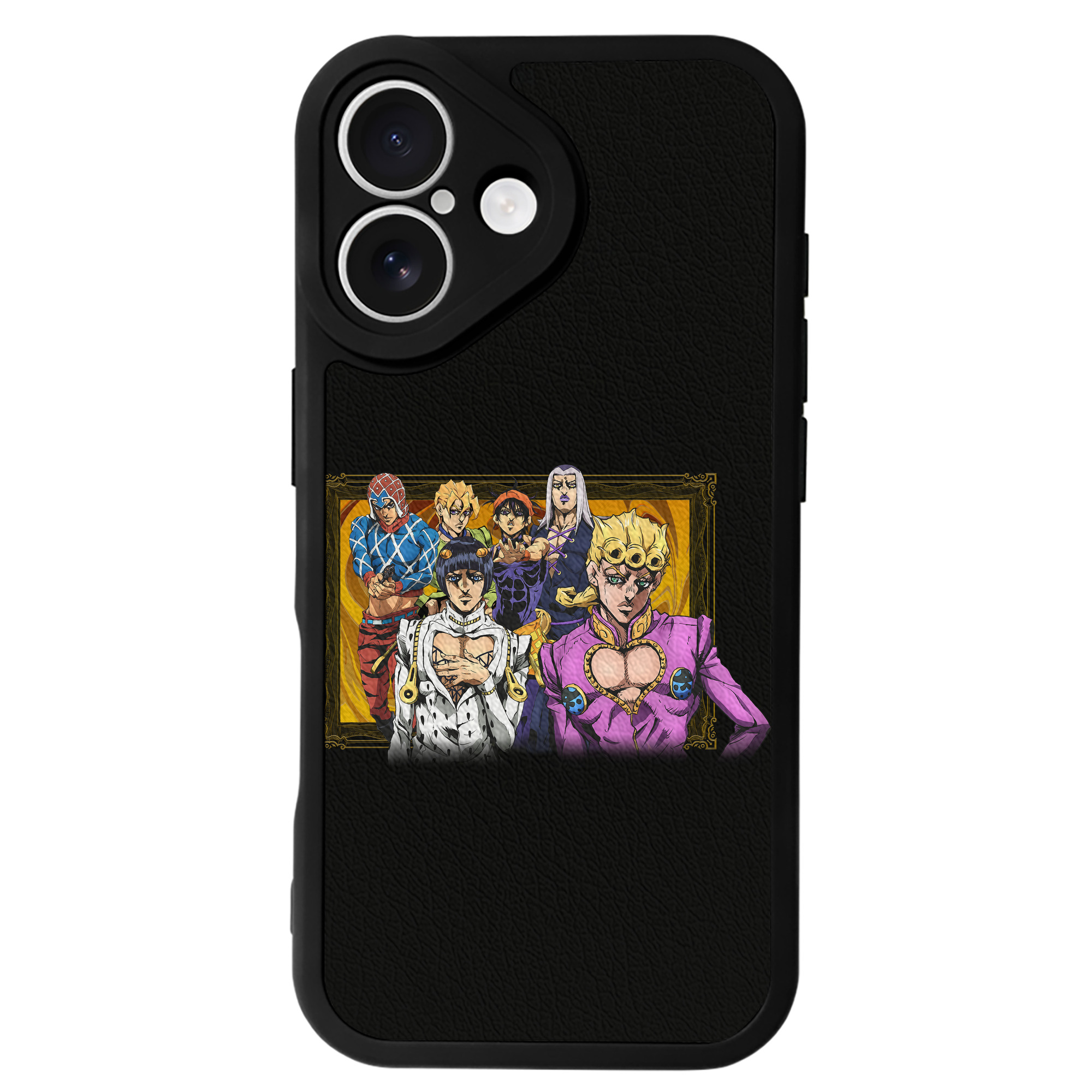 （画像用） ジョジョの奇妙な冒険 ジョルノ?ジョバァーナ JoJo's Bizarre Adventure Giorno Giovanna 【iPhone 16シリーズ対応】シリコンスマホケース（レザー調） 材質：シリコン